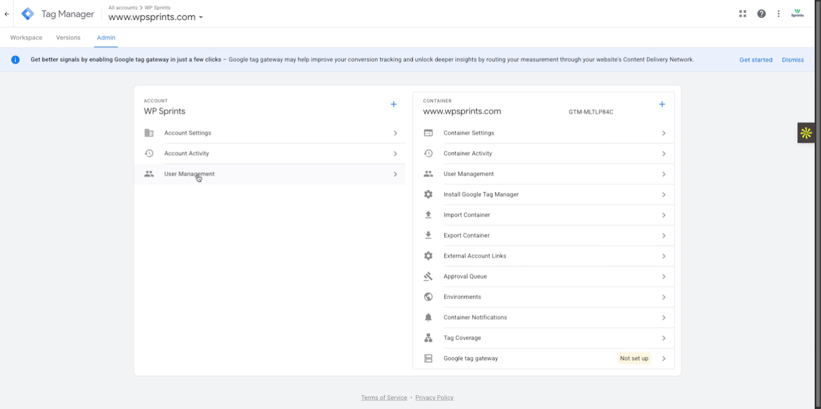 Select User Management