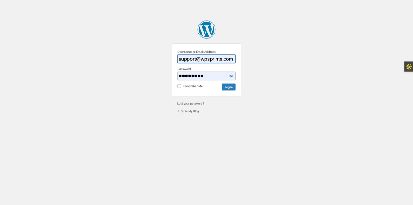 Enter Hosting Credentials