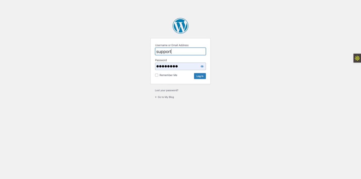 Log In to Hosting Dashboard